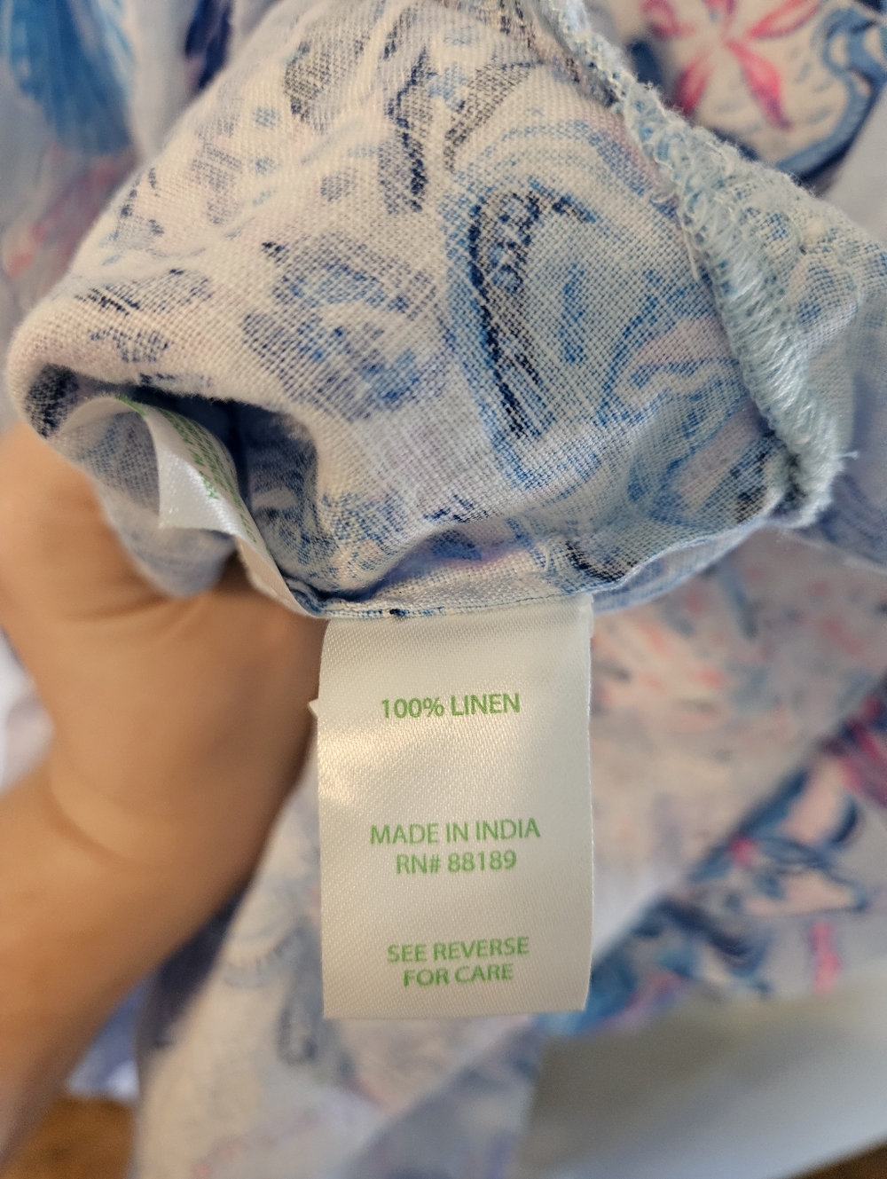 Lilly Pulitzer Amerie Linen Blue Pink Maxi - Picture 5 of 5